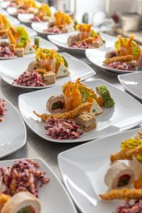 Appetizer plates for wedding table